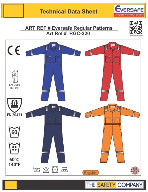 Combinaison Eversafe 100% coton et combinaison Eversafe FR antistatique