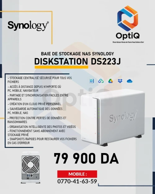 Serveur de Stockage NAS SYNOLOGY DS223J 2 BAIE