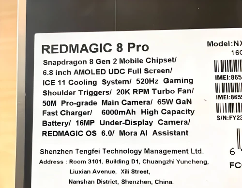 Nubia Red Magic 8 Pro – Puissance ultime : 16/512 Go, Snapdragon 8 Gen2, 6000mAh