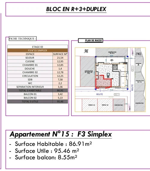 Vente Appartement F3 Alger Draria