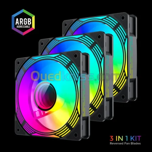 Refoidisseur Pack Gamemax KF300R BK 3x120MM RGB / Pack Gamemax KF300R WH 3x120MM RGB