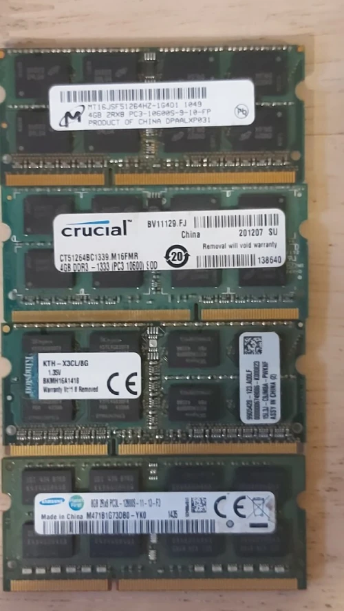 Mémoire RAM d'occasion pour PC ou laptop DDR2/DDR3 1Go, 2Go, 4Go et 8Go