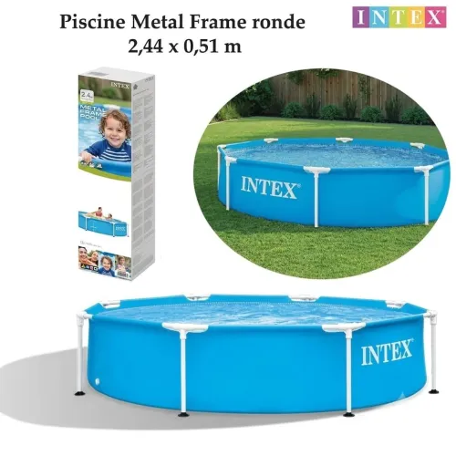 Piscine Tubulaire Ronde Intex Metal Frame 2.44m x 0.51m (Neuve)