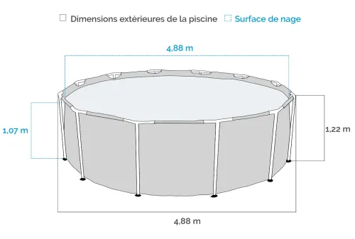 Piscine tubulaire ronde Intex Ultra XTR 4,88 x 1,22m
