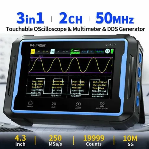 FNIRSI 2C53P 50MHZ 3-in-1Dual Channel Tablet Oscilloscope