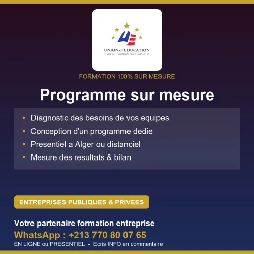 Formation Entreprise sur Mesure | Intra & Inter | Présentiel & Distanciel | Alger