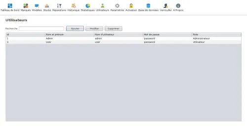 Logiciel de gestion de réparations - برنامج تسيير محل صيانة
