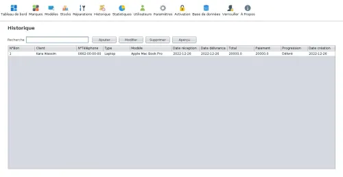 Logiciel De Gestion Des Réparations - برنامج تسيير محلات الصيانة