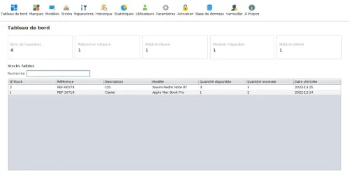 Logiciel de gestion de réparations - برنامج تسيير محل صيانة