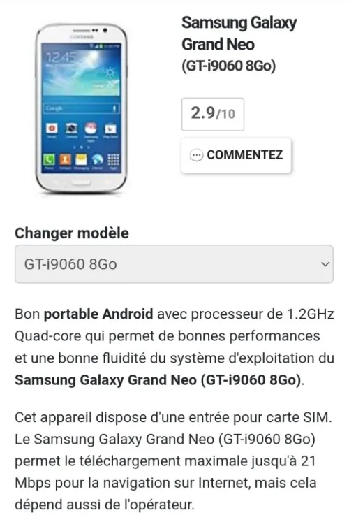 Samsung Galaxy grand neo