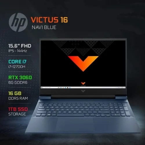 HP VICTUS 2022/I7 -12700H/16gb ddr5/512GB  ssd /RTX 3060  6GB/16.1 puce FHD /