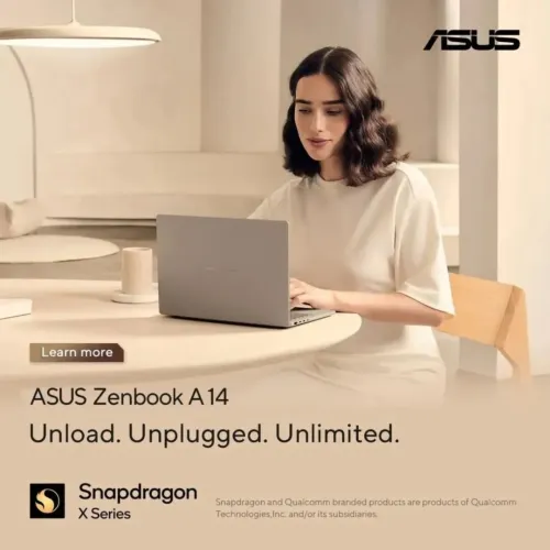 ASUS  ZENBOOK A14 OLED 2025/SNAPDRAGON X12 5.5GHZ/16GB/512GB SSD/14 POUCE 3K  OLED