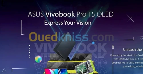 ASUS VIVOBOOK PRO 15 OLED INTEL I7 -11370H ram 16 gb disk  1TB RTX 3050 16.1 pouce  OLED