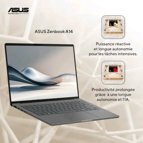 ASUS  ZENBOOK A14 OLED/SNAPDRAGON X12/RAM 16GB  DDR5/DISK 512GB SSD/14 POUCE 3K  OLED 60hz