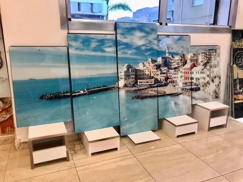 لوحة زخرفية عصرية من الزجاج مدن العالم Tableau Moderne En Verre 5 Pies  Villes Du Monde