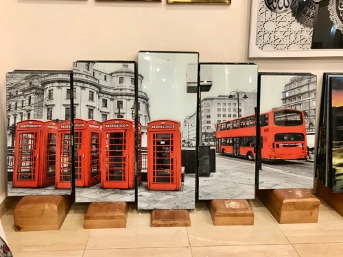لوحة زخرفية عصرية من الزجاج مدن العالم.Tableau En Verre 5 Pies Villes Du Monde