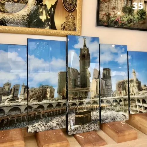 لوحة زخرفية عصرية من الزجاج لوحة إسلامية Cadre Décoratif Moderne En Verre 5 Pies Tableau islamic