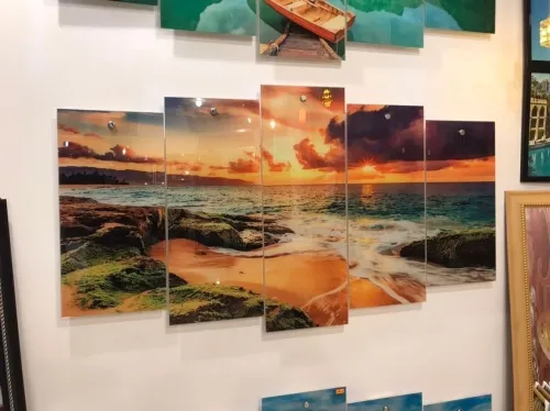 لوحة زخرفية عصرية من الزجاج مناظر طبيعية Cadre Décoratif Moderne En Verre 5 Pies Tableau la natur