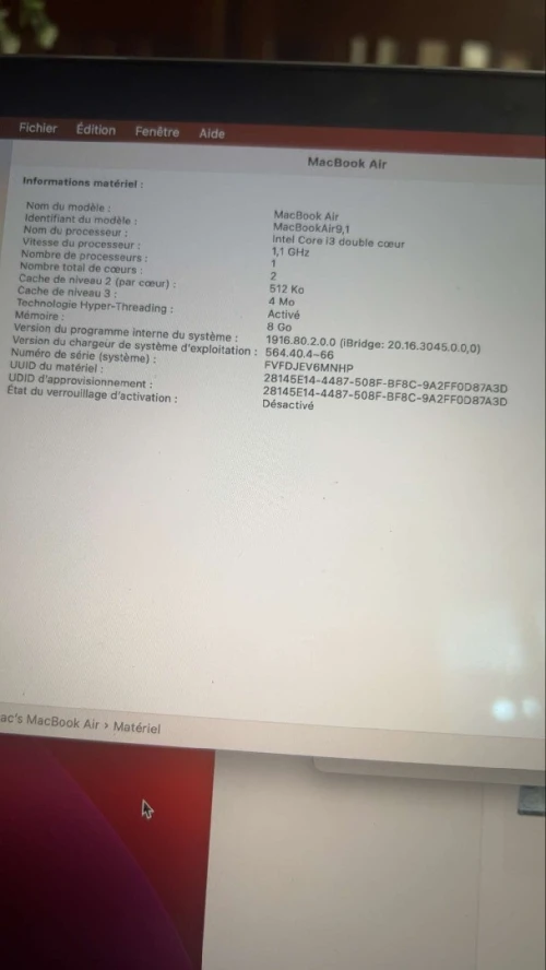 Macbook air 2020 i3