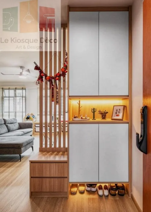 MEUBLE D'ENTRÉE EN MDF ET HIGH GLOSS MODERNE