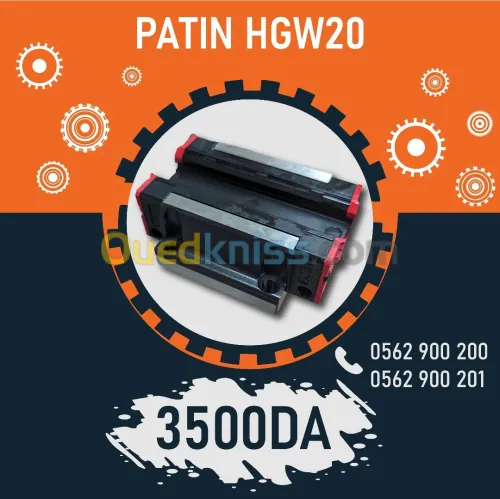 PATIN HGW 20 / ROULEMENT DE GUIDAGE LINEAIRE  HGW 20