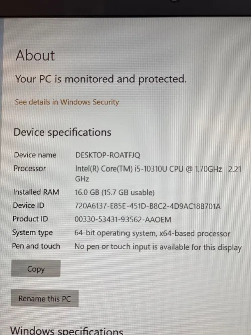 THINKPAD T14 Gen1 i5 10EME GENERATION 16G DDR4 256 SSD NVME 14 POUCES FHD