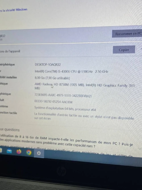PC portable HP elitebook