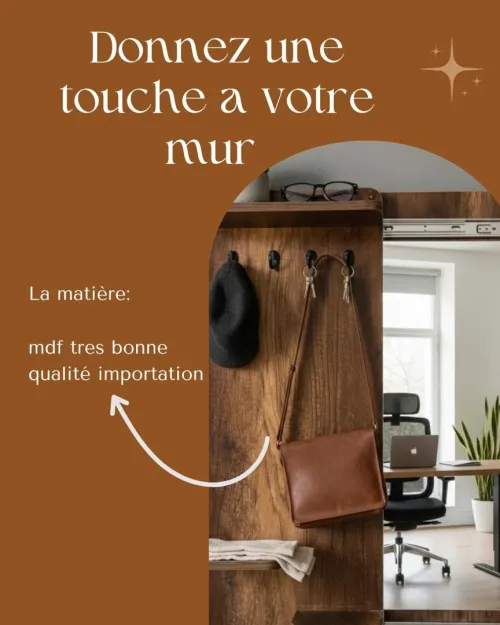 RefleXo Miroir & Organisateur Mural  - Marron