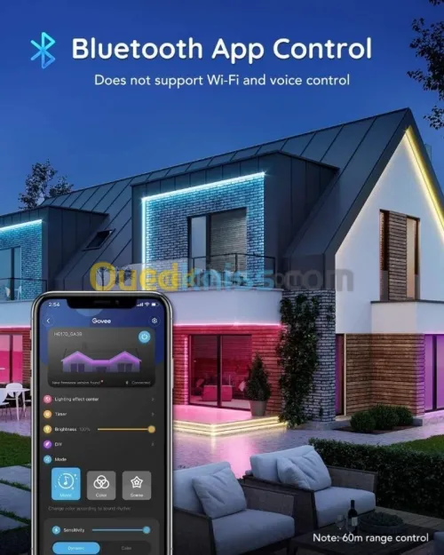 GOVEE OUTDOOR LED STRIP LIGHTS RGBIC - H6172- 32.8 FT - 10M - SMART LED LIGHTS - BLUETOOTH - ETANCHE
