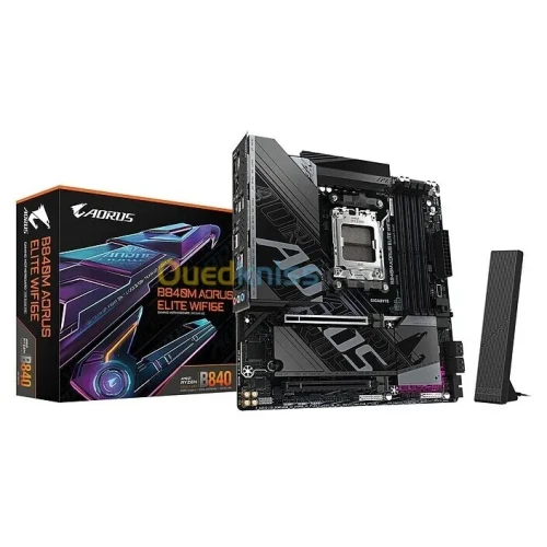GIGABYTE B840M AORUS ELITE WIFI 6E - CARTE MÈRE MICRO ATX - SOCKET AM5 - 4X DDR5 - M.2 4.0 - BLACK