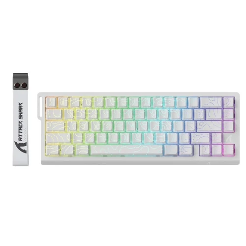 ATTACK SHARK X68 HE - CLAVIER GAMING 60% - MAGNETIC SWITCH - HALL EFFECT - RGB - USB - CONTOUR LINE - 8KHZ RAPID TRIGGER - 0.01MM - WHITE