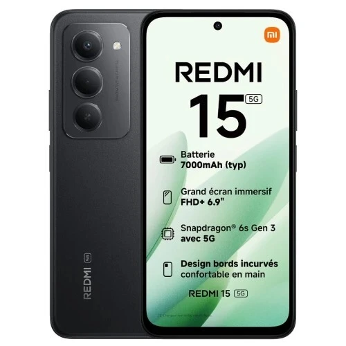 SMARTPHONE XIAOMI REDMI NOTE 15 - 8 GO RAM - 256 GO STOCKAGE - DUAL SIM SMARTPHONE XIAOMI REDMI NOTE 15 - 8 GO RAM - 256 GO STOCKAGE - DUAL SIM