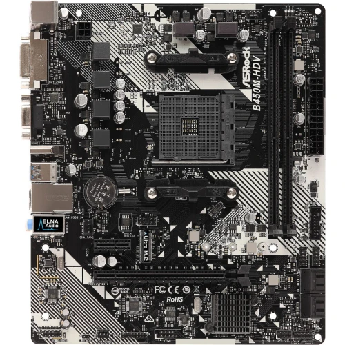 ASROCK B450M-HDV R4.0 - CARTE MÈRE MICRO-ATX - AMD SOCKET AM4 - 2XDDR4 - DUAL CHANNEL - BLACK