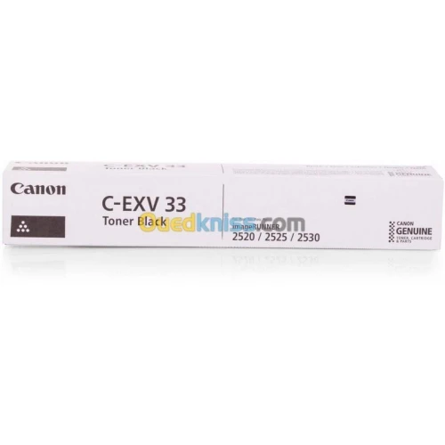 CANON C-EXV 33 - TONER ORIGINAL COULEUR LASER NOIR - POUR IMPRIMANTE IR 2520- 2525- 2530 - 14600 PAGES