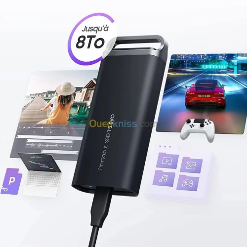 SAMSUNG T5 EVO PORTABLE 2TO - DISQUE DURE SSD EXTERNE - VITESSE 460 MO/S - USB 3.2 GEN1 - MACOS & PC