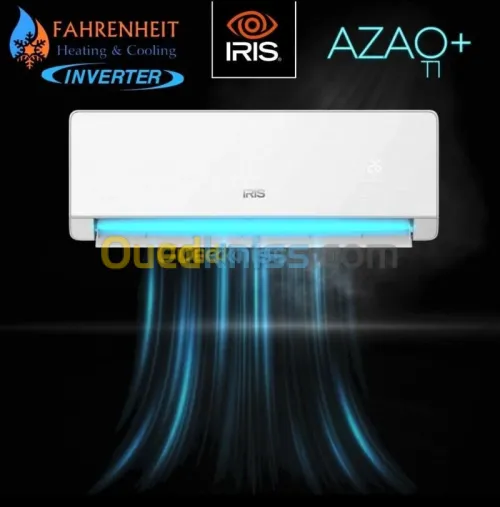 CLIMATISEUR IRIS SPLIT AZAO+ T1 2025 - 12000 BTU - INVERTER - +60 DEGREE - A CLASS - BLANC 
