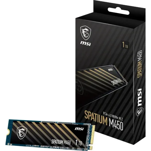 MSI SPATIUM M450 1TB - DISQUE DURE SSD - PCIE 4.0 NVME GEN4 - 3600 MB/s - S.M.A.R.T - 600 TBW
