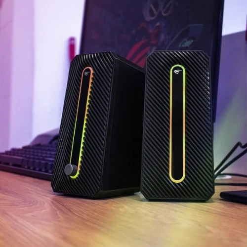 HAVIT SK216 - HAUT-PARLEURS USB 2.0 - SON STÉRÉO - RGB LIGHTING - DESIGN COMPACT - BLACK