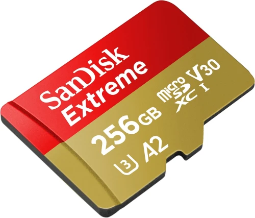 SANDISK EXTREME 256GB - CARTE MÉMOIRE MICRO SD - 190 MB/S - UHS-I -V30 - 4K -8K - BACKUP -SUPER FAST