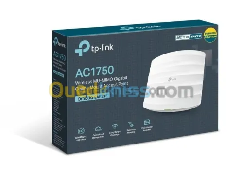 TP-LINK EAP245 - POINT D'ACCÈS WIFI AC1750 - PLAFONNIER- BI-BANDE - 1300 MBPS - 5 GHZ - POE GIGABIT