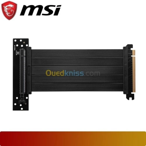 MSI MPG RISER CABLE - PCI EXPRESS 4.0 X16 - 180 MM - TWINAX - PERFORMANCE OPTIMALE - BLACK & WHITE 