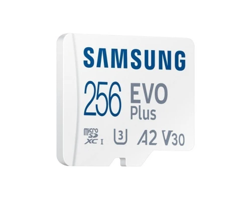 SAMSUNG EVO PLUS MICROSD 256GO + ADAPTATEUR SD - CARTE MÉMOIRE MICRO SD - VITESSE 160 MBS - V30