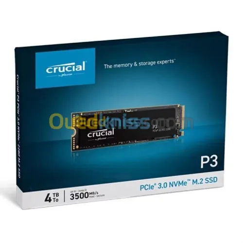 CRUCIAL P3 4TO M.2 - DISQUE DURE SSD NVME - PCI EXPRESS X4 - GEN3 SSD INTERNE - JUSQU'À 3500MOS 