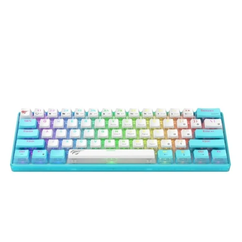 HAVIT KB903L BLUE - CLAVIER MÉCANIQUE GAMING - RGB BACKLIT - SWITCHES RED / WHITE - 61 TOUCHES - ULTRA COMPACT - BLUE