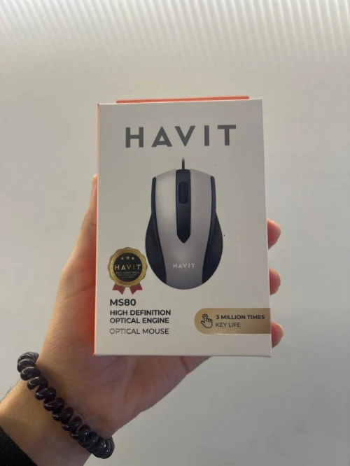HAVIT MS80 - SOURIS FILAIRE USB - PRÉCISION OPTIQUE - DESIGN ERGONOMIQUE - COMPACTE - BLACK