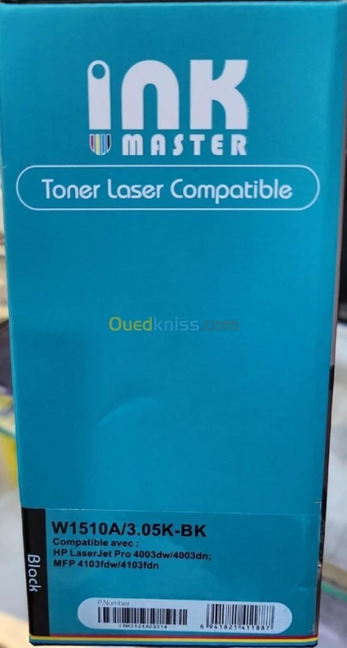 TONER INKMASTER C-W1510A3.05K-BK POUR IMPRIMANTES HP LASERJET - SANS PUCE - NOIR
