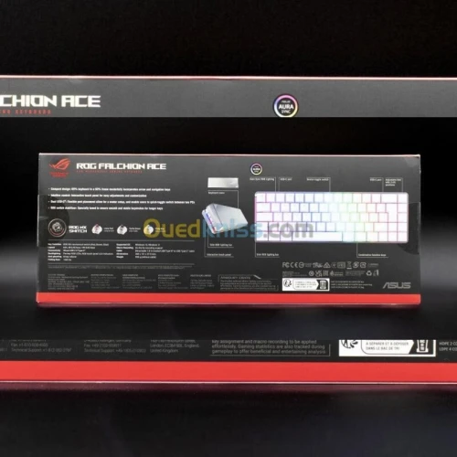 ASUS ROG FALCHION ACE - CLAVIER MÉCANIQUE COMPACT 65% - FILAIRE - ROG NX RED - USB 2.0 - RGB -AZERTY