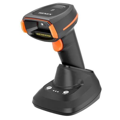 HENEX HC-4208SRC - DOUCHETTE LECTURE CODE À BARRE 2D SANS FIL - USB/RS232 - IP52 - BLUETOOTH AVEC 2.4GHz - USB-C - BLACK