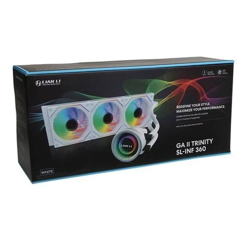 LIAN LI GALAHAD II TRINITY SL-INFINITY 360 - WATERCOOLING 360MM - ARGB - LCD - INTEL & AMD - WHITE