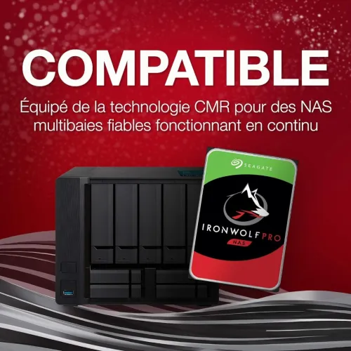 SEAGATE IRONWOLF PRO 20TO - Disque dur interne NAS HDD 3.5" SATA III - 7200 RPM - 512 MO CASH - RED - ST20000NT000